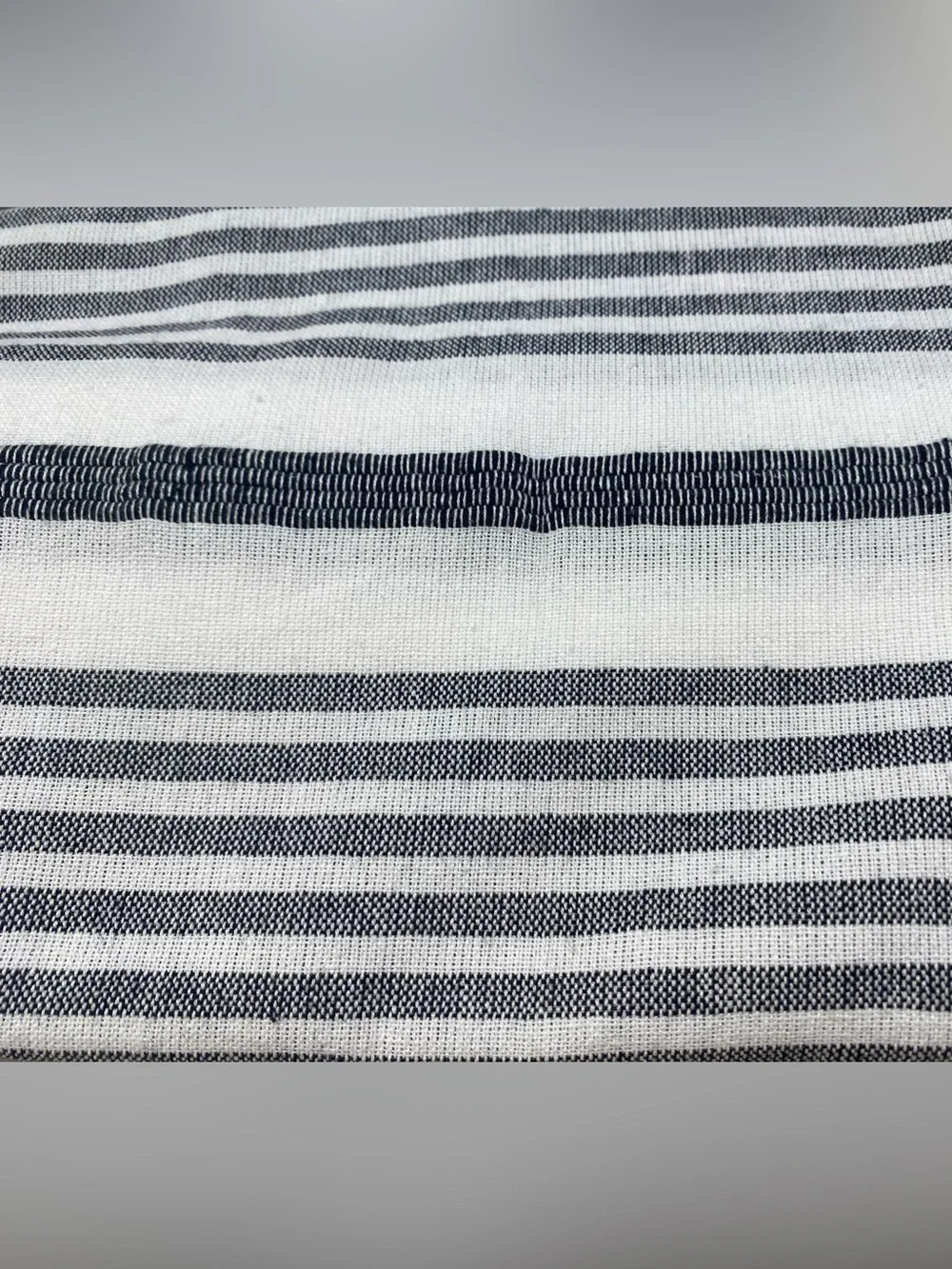 Madison Studio ❤️Stripe Shower Curtain 72”x72” Gray & White NWT